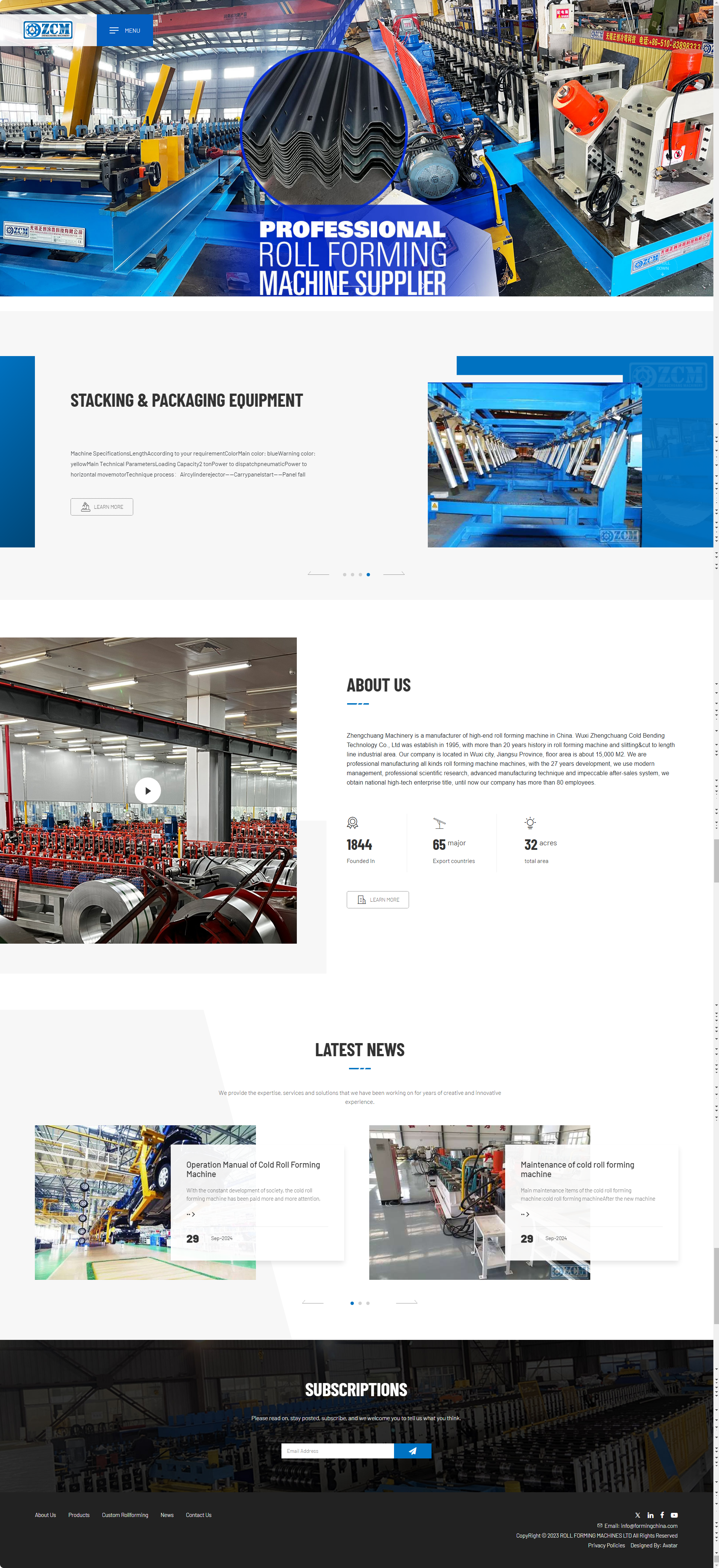 無錫正創(chuàng)冷彎科技有限公司英文品牌網(wǎng)站建設(shè)制作案例 PC端預(yù)覽圖